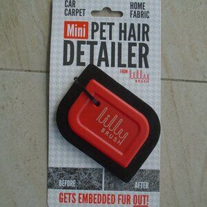 Lilly Brush Mini Pet Hair Detailer for Car Carpet & Home Fabric Red/Black